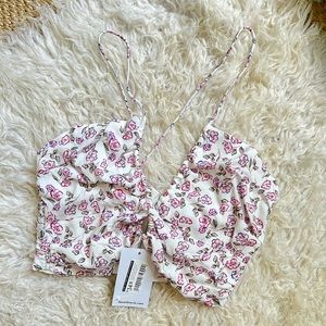 Sleeveless Rushed Crop Top - Blush